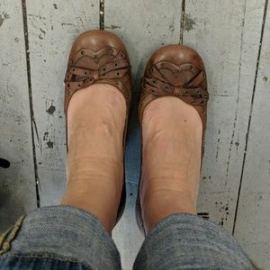 Brown Low Heel Ballet  Slip on Shoes sz 40